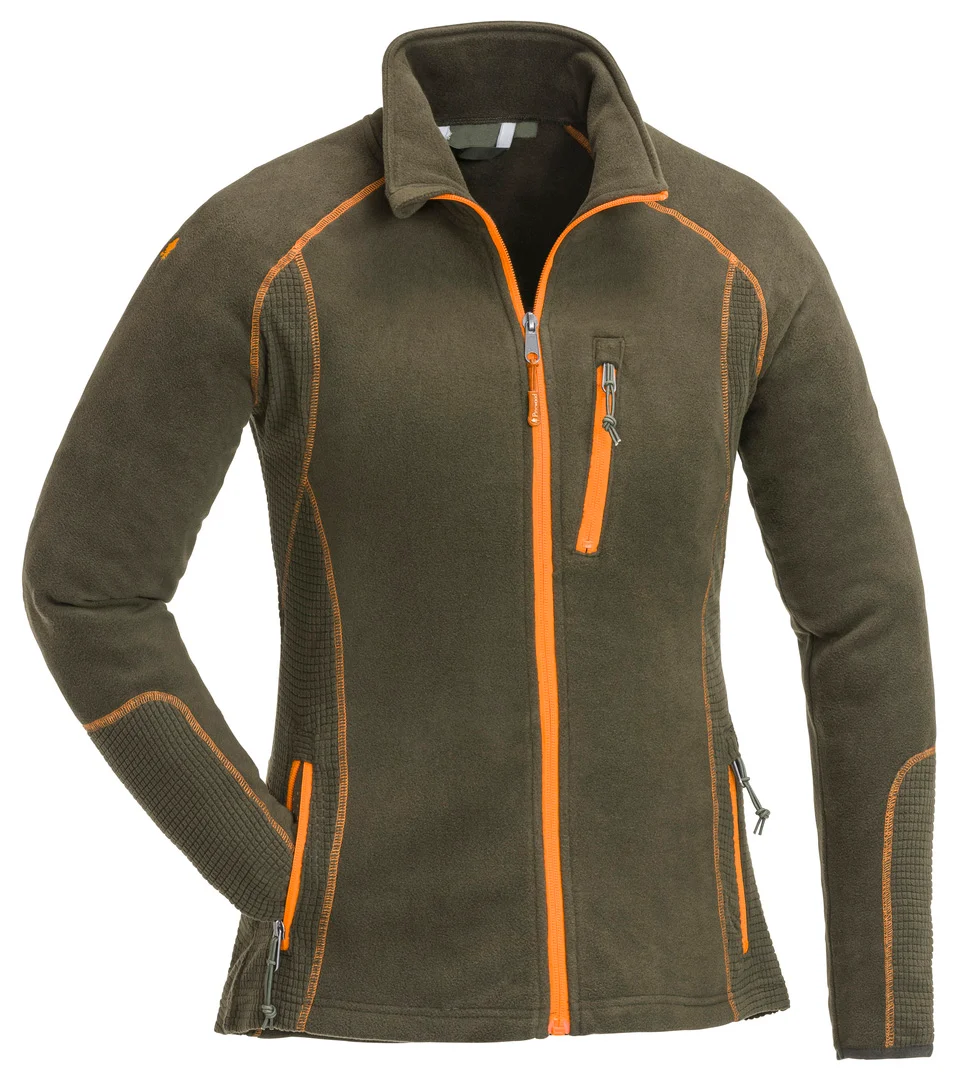 Custom Women's Athletic Fleece Jacket with Orange Piping | OEM
