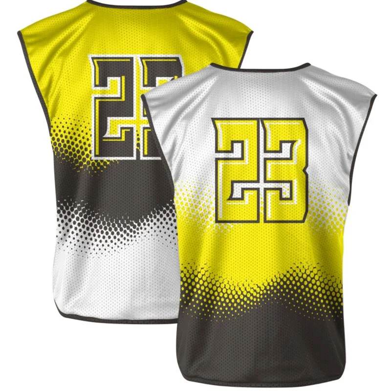 Custom Halftone Gradient Reversible Sleeveless Lacrosse Jersey | OEM