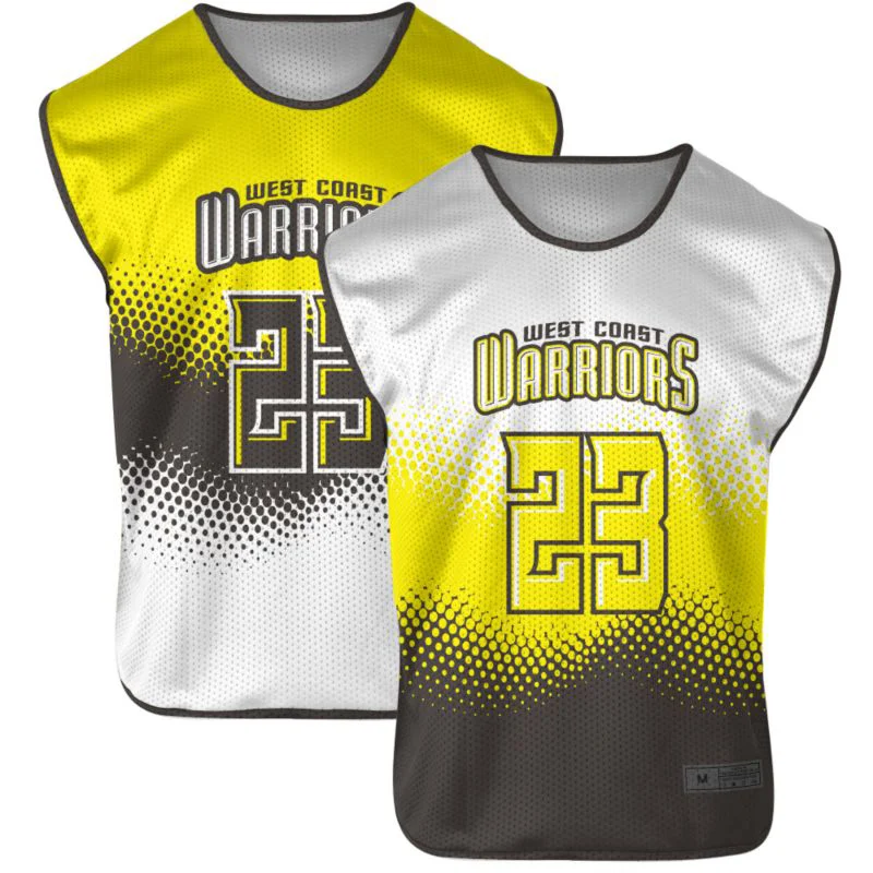 Custom Halftone Gradient Reversible Sleeveless Lacrosse Jersey | OEM